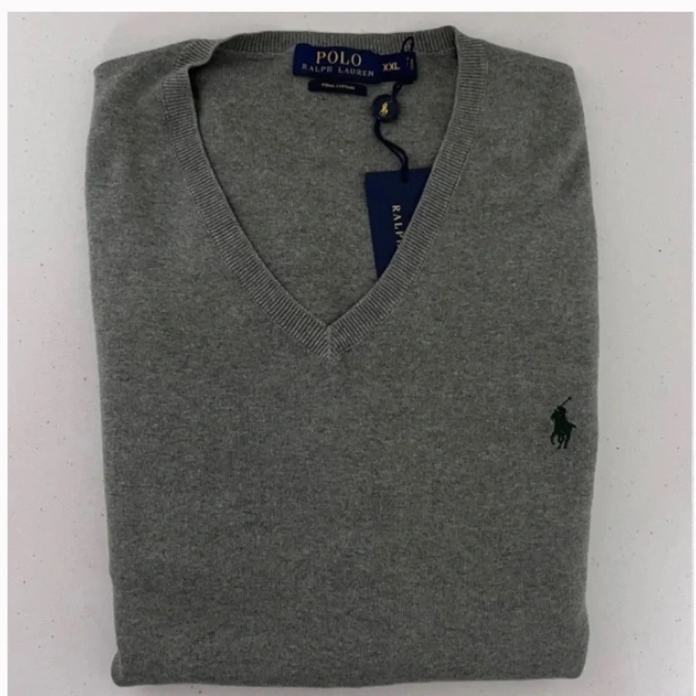 Polo Ralph Lauren Men’s Pima Cotton V- Neck Dark Gray Sweater size XXL